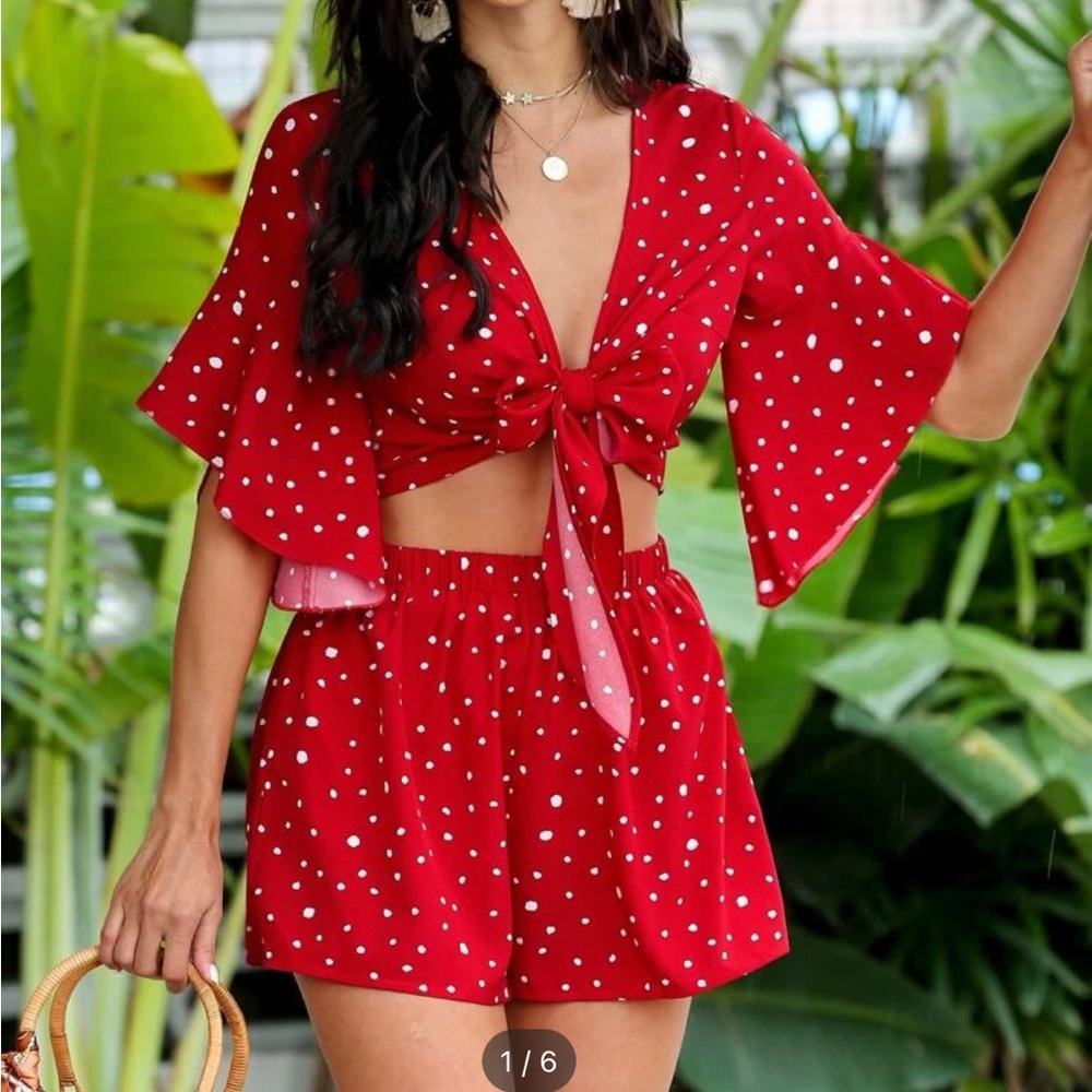 Polka Dot Tie Crop Set X-Large